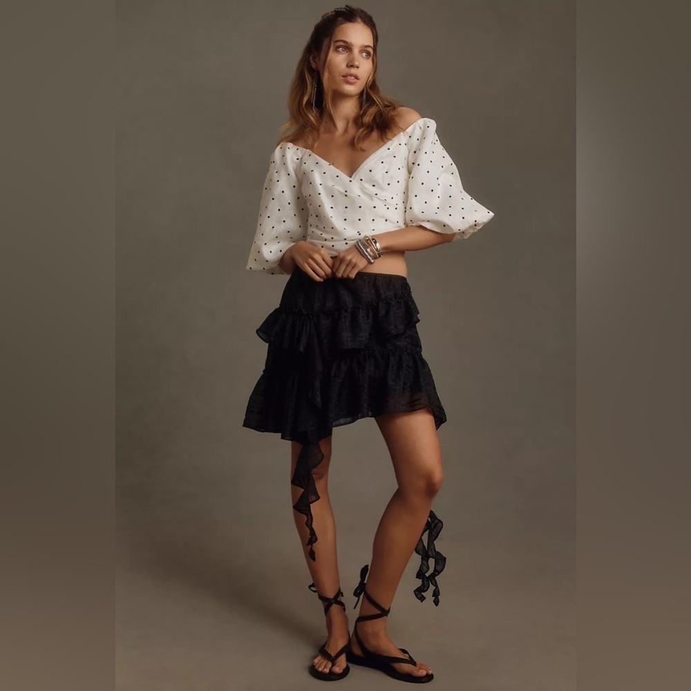 NWT Size M - By Anthropologie Tendril Slip Mini Skirt